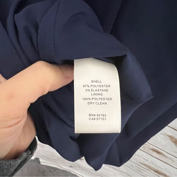 Eliza J Navy Blue Ruffle Puff Shoulder Formal Shift Dress - Picture 2 of 4